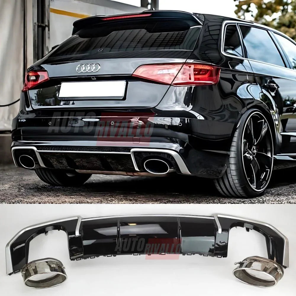 Audi A3 8V 2012-2016 Diffusore Sotto Paraurti RS3 Look Nero - autorivallo