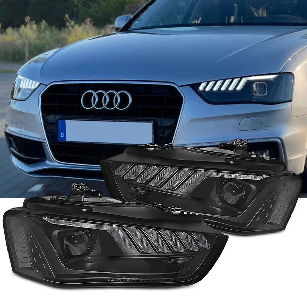 Audi A4 B8 8K 2011-2015 Fari Anteriori LED Matrix Nero H7 - autorivallo