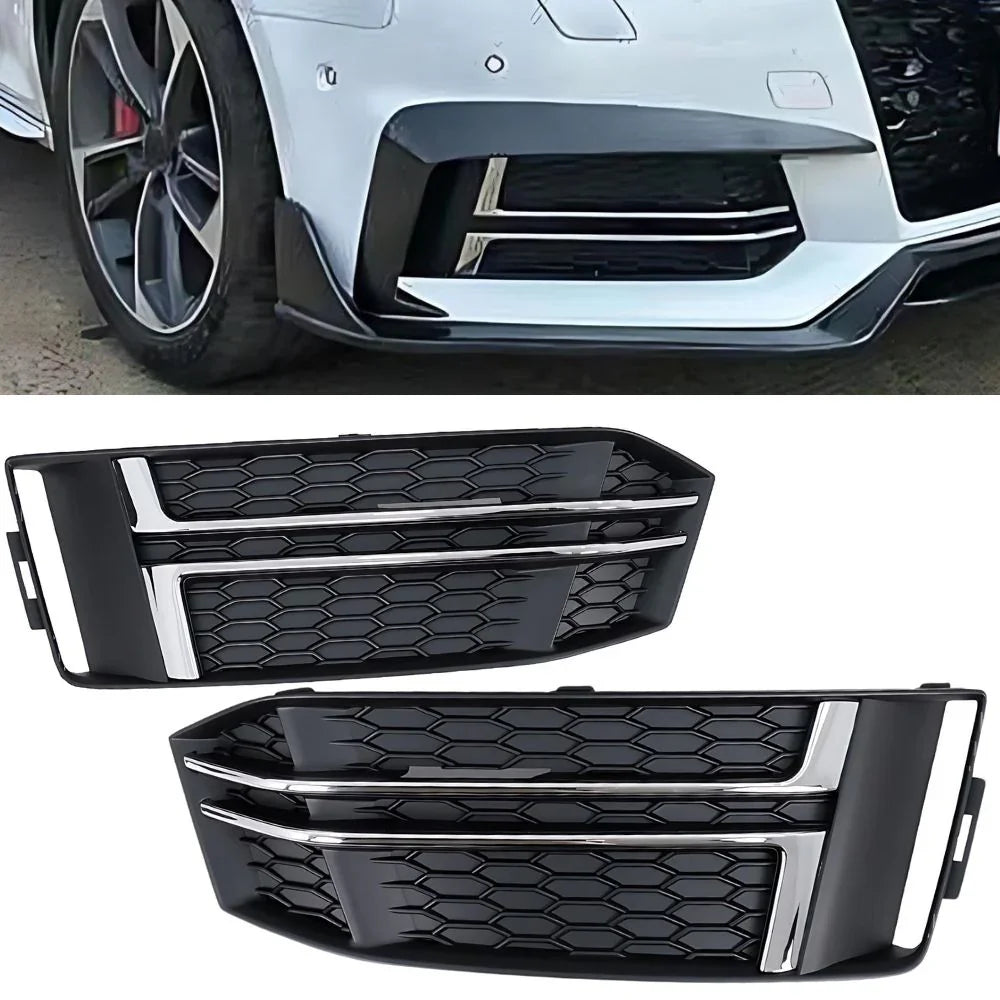 Audi A4 B9 S-Line 15-18 Griglie Fendinebbia RS4 Nero Cromato - autorivallo