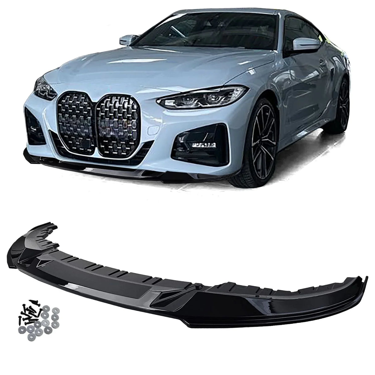 BMW Serie 4 G26 2021–2024 Spoiler Anteriore Nero Lucido - autorivallo