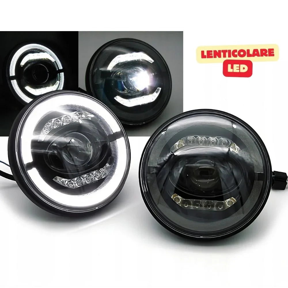 Jeep Wrangler JK 2007-2018 Fari Anteriori Full LED TFL Angel Eyes - autorivallo