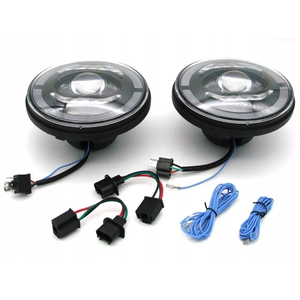 Jeep Wrangler JK 2007-2018 Fari Anteriori Full LED TFL Angel Eyes - autorivallo
