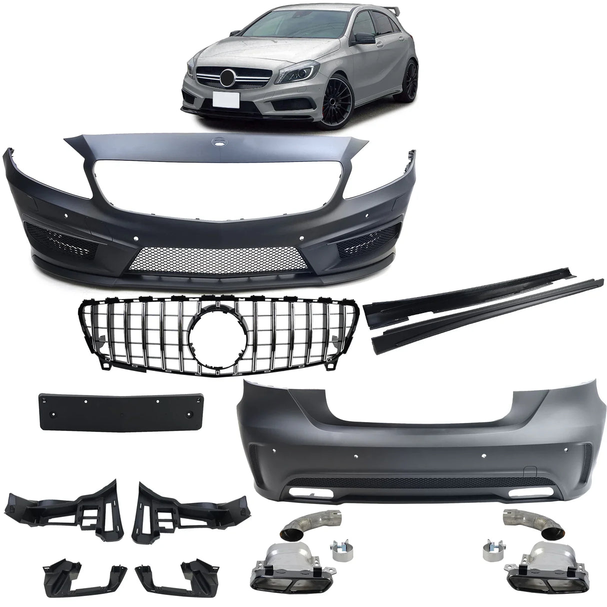 Mercedes Classe A W176 2012-2015 Kit Carrozzeria AMG Look - autorivallo
