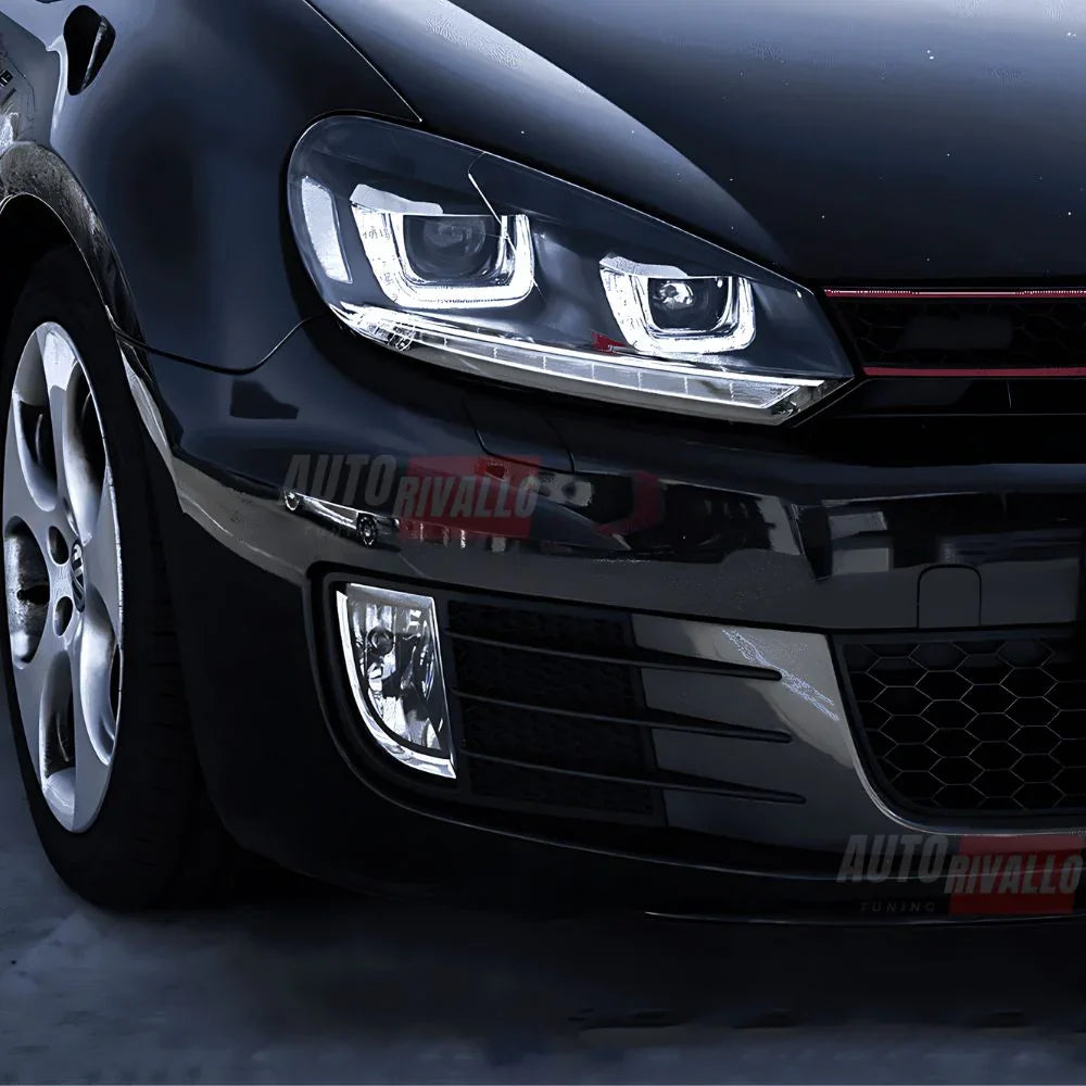 VW Golf 6 2008-2012 Fari Anteriori DRL LED Frecce Dinamiche - autorivallo