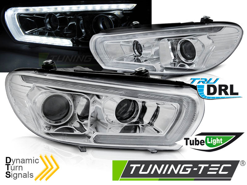 VW Scirocco 2014-2017 Fari Anteriori LED Sequenziale Cromati - autorivallo