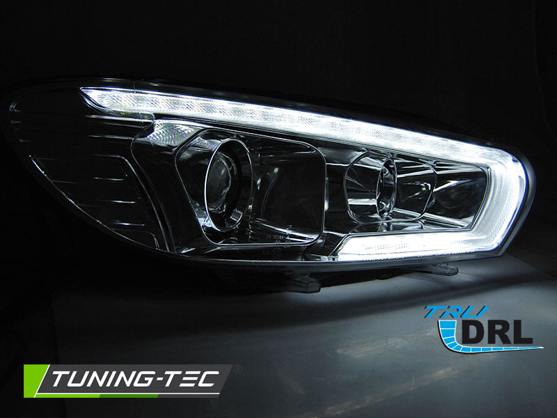 VW Scirocco 2008-2014 Fari Anteriori LED DRL Cromati (Xenon)