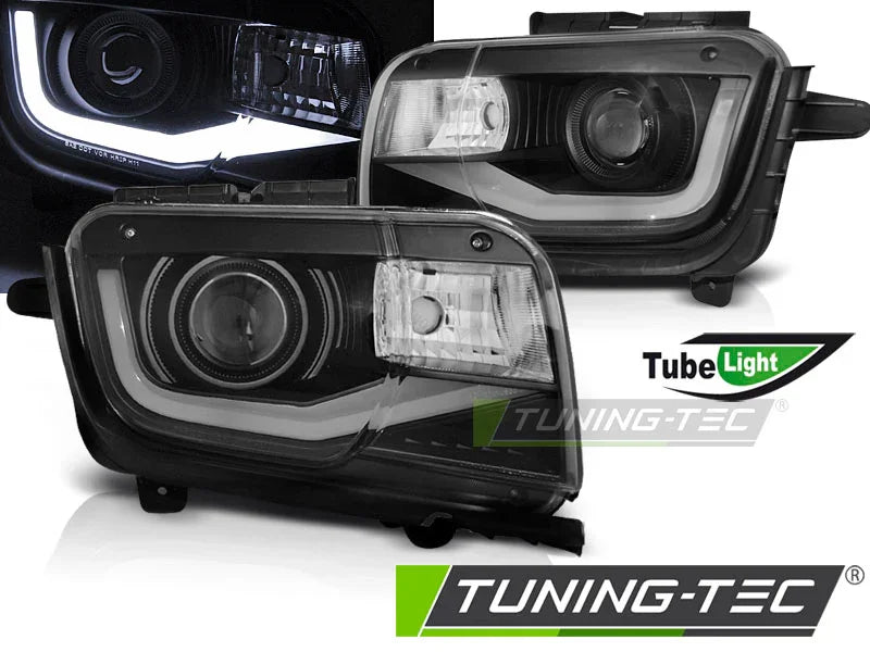 Chevrolet Camaro 2009-2013 Fari Anteriori LED Light Tube Nero - autorivallo