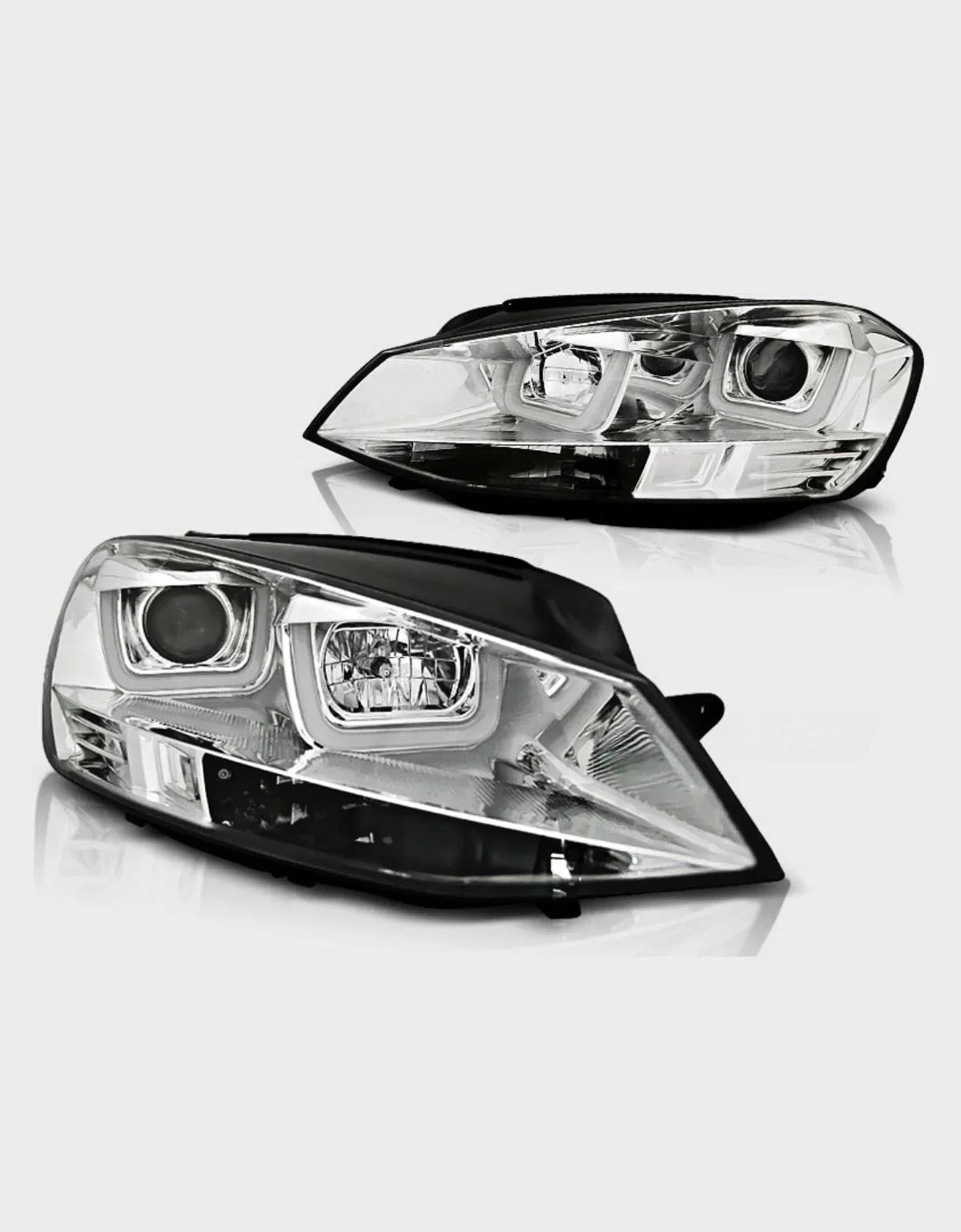 VW Golf 7 2012-2017 Fari Anteriori Cromato Luci Diurne LED - autorivallo
