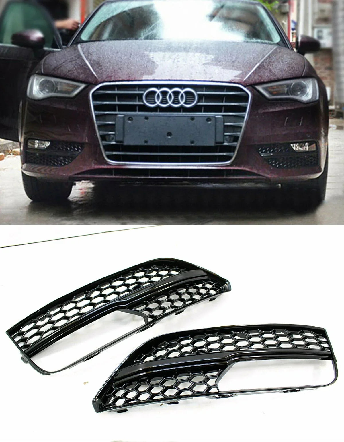 Audi A3 8V 2012-2016 Griglie Fendinebbia RS3 a Nido D'ape - autorivallo