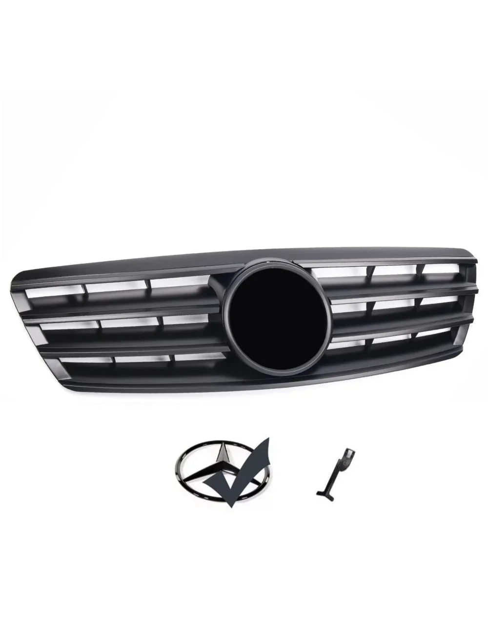 Mercedes C W203 00-07 Griglia Anteriore Nero Opaco AMG Look - autorivallo