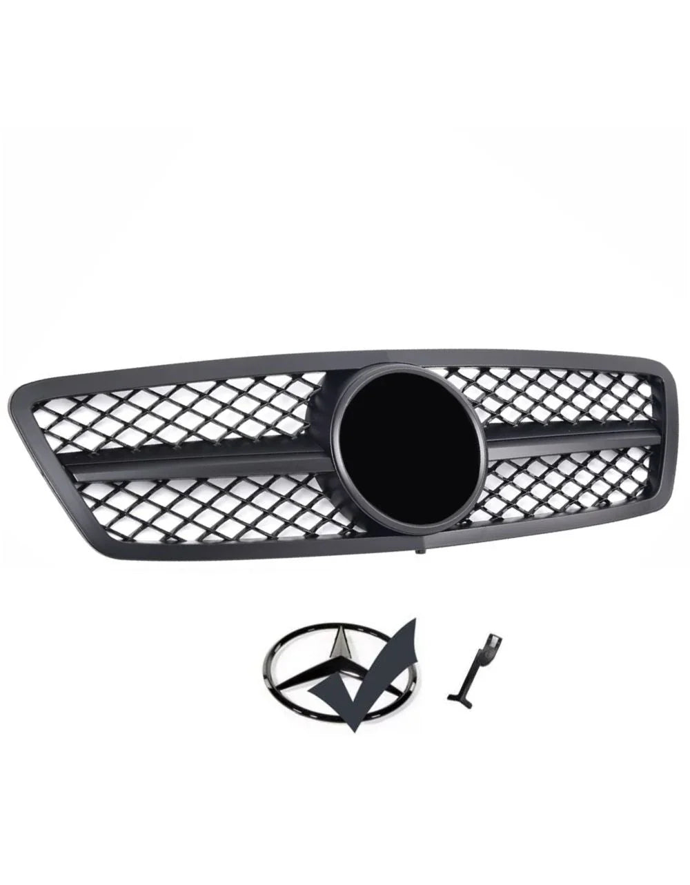 Mercedes C W203 00-07 Griglia Anteriore Nero Opaco Look AMG - autorivallo