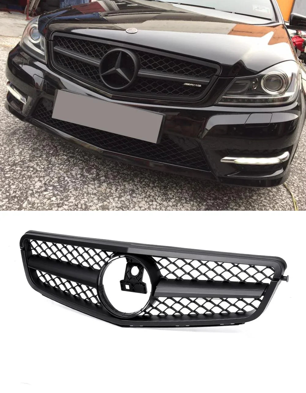 Mercedes C W204 07-14 Griglia Radiatore Nero Opaco Look AMG - autorivallo