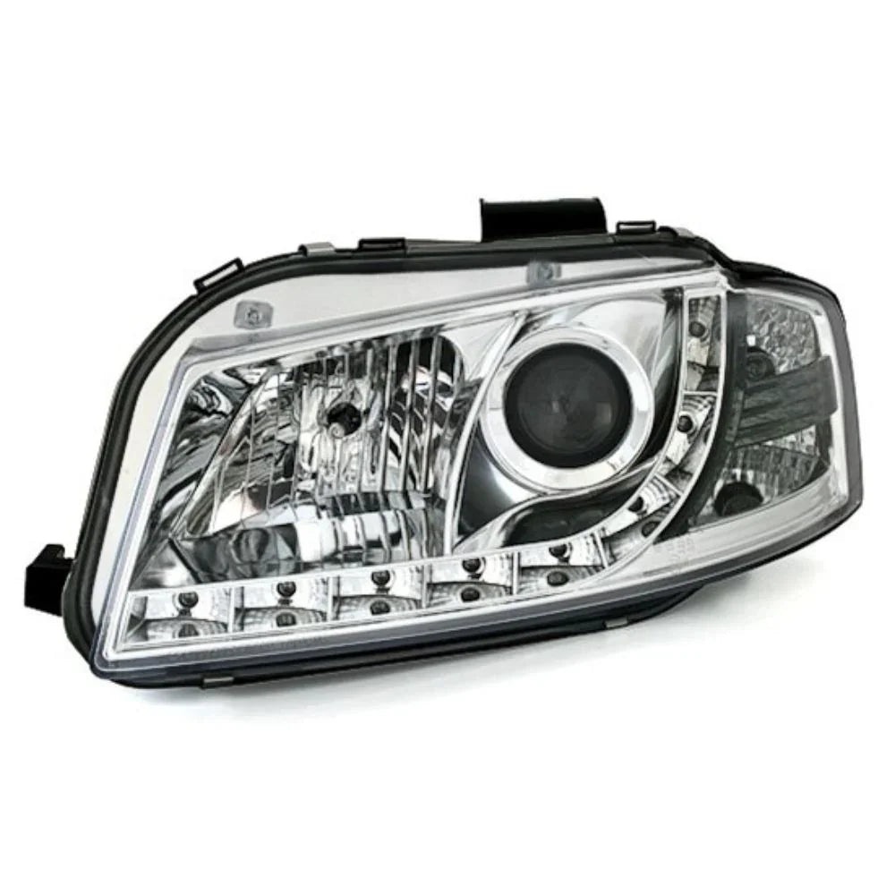 Audi A3 8P 8PA 2003-2008 Fari Anteriori LED Diurne Cromati - autorivallo