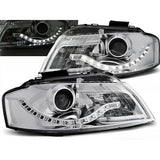 Audi A3 8P 8PA 2003-2008 Fari Anteriori LED Diurne Cromati - autorivallo
