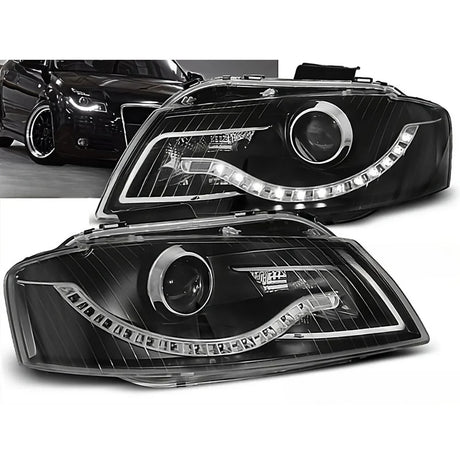 Audi A3 8P 8PA 2003-2008 Fari Anteriori LED Diurne Nero - autorivallo