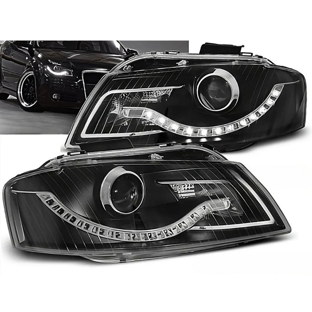 Audi A3 8P 8PA 2003-2008 Fari Anteriori LED Diurne Nero - autorivallo