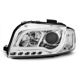 Audi A3 8P 8PA 2003-2008 Fari Anteriori LED Cromati Lightube - autorivallo