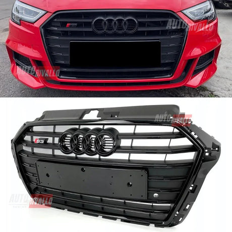Audi A3 8V 2016-2020 Griglia Anteriore Look S3 Calandra Nera - autorivallo