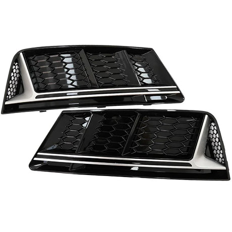 Audi A4 B9 2015-2018 Griglie Fendinebbia RS4 Nero Argento - autorivallo