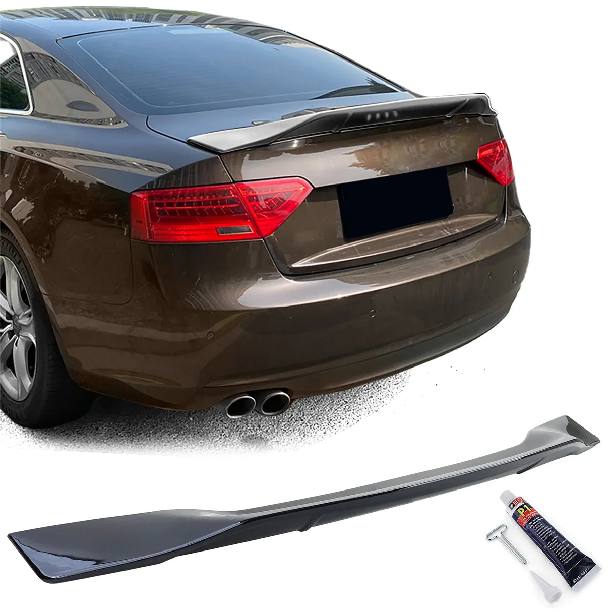 Audi A5 8F Cabrio 07-16 Spoiler Posteriore Cofano Nero Lucido - autorivallo