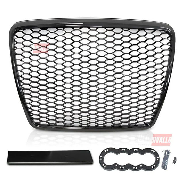 Audi A6 C6 4F 2008-2011 Griglia Radiatore Look RS6 Nero Lucido - autorivallo