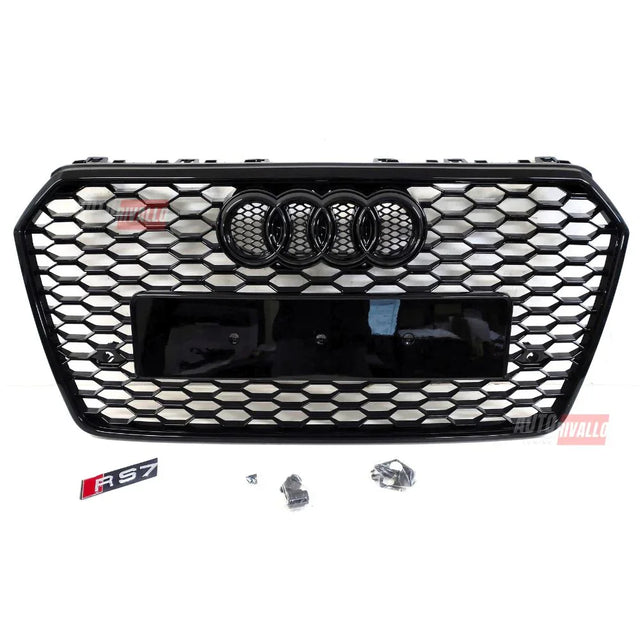 Audi A7 4G C7 2014-2018 Griglia Anteriore RS7 Look Nero Lucido - autorivallo