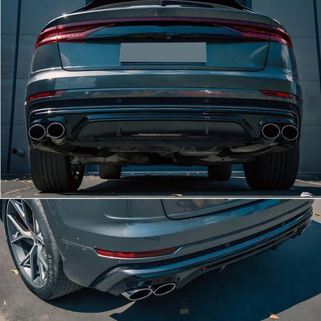 Audi Q8 S-Line 2018-2020 Diffusore Posteriore Doppia Uscita - autorivallo