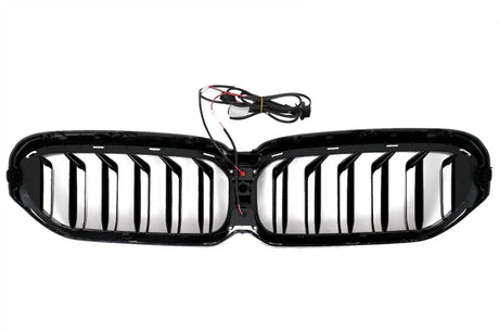 BMW 5 G30 G31 LCI 20-23 Griglia LED Doppia Striscia Nera Illuminata - autorivallo