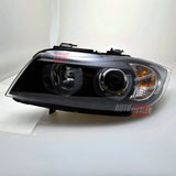 BMW Serie 3 E90 E91 05-08 Fari Anteriori Angel Eyes 3D U-LED - autorivallo