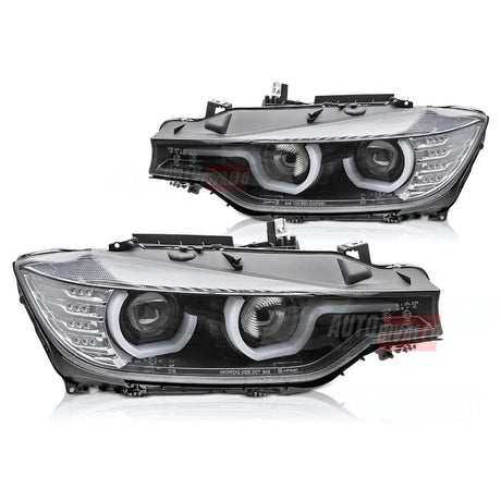 BMW Serie 3 F30 F31 2011-2015 Fari Anteriori LED Angel Eyes 3D - autorivallo