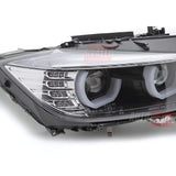 BMW Serie 3 F30 F31 2011-2015 Fari Anteriori LED Angel Eyes 3D - autorivallo