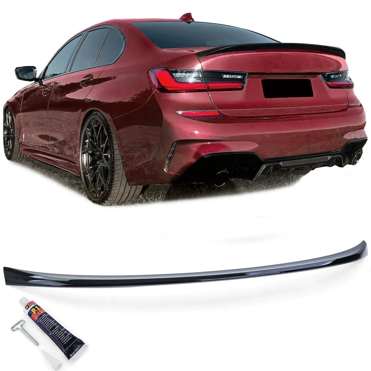 BMW Serie 3 G20 Berlina 2019- Spoiler Cofano Nero Lucido - autorivallo