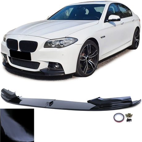 BMW Serie 5 F10 F11 2010–2017 Spoiler Anteriore Nero Lucido - autorivallo