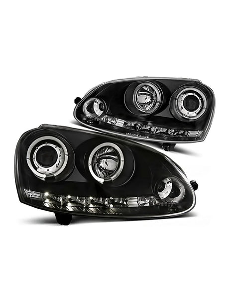 VW Golf 5 2003-2008 Fari Anteriori Angel Eyes Luci Diurne LED - autorivallo