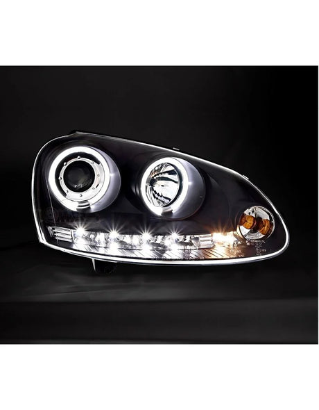 VW Golf 5 2003-2008 Fari Anteriori Angel Eyes Luci Diurne LED - autorivallo