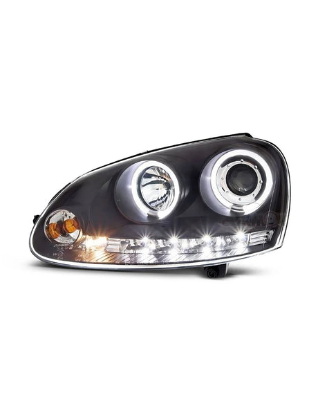 VW Golf 5 2003-2008 Fari Anteriori Angel Eyes Luci Diurne LED - autorivallo