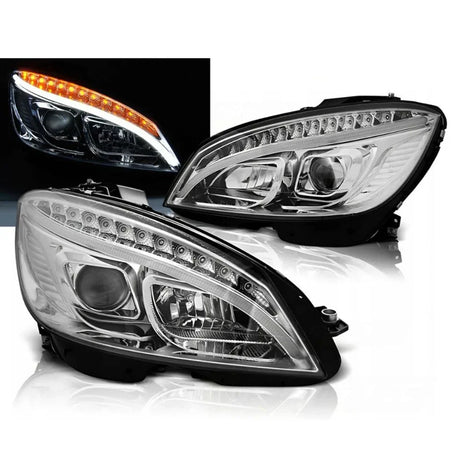 Mercedes C W204 2007-2010 Fari Anteriori Luci Diurne LED - autorivallo