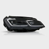 VW Golf 7 2012-2017 Fari Anteriori LED Look R-Line Freccia SEQ - autorivallo