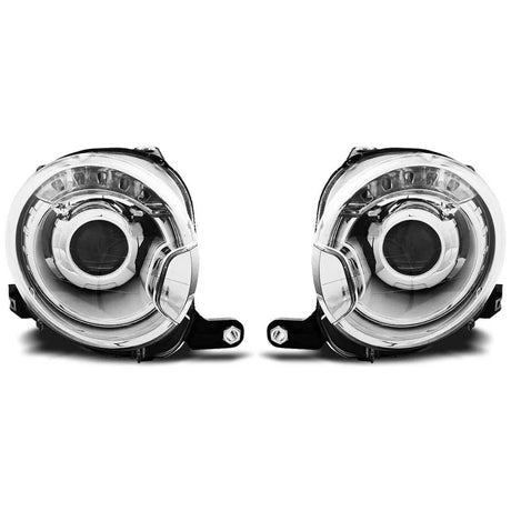 Fiat 500 2007-2016 Fari Anteriori Luci Diurne LED Cromati - autorivallo