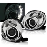 Fiat 500 2007-2016 Fari Anteriori Luci Diurne a LED Cromati - autorivallo