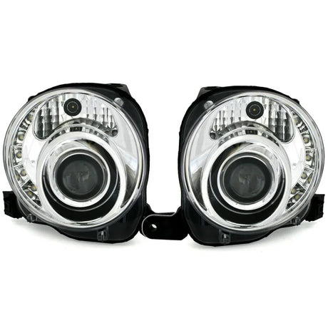 Fiat 500 2007-2016 Fari Anteriori Luci Diurne a LED Cromati - autorivallo