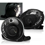 Fiat 500 2007-2016 Fari Anteriori Luci Diurne a LED Neri - autorivallo