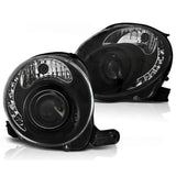 Fiat 500 2007-2016 Fari Anteriori Luci Diurne a LED Neri - autorivallo