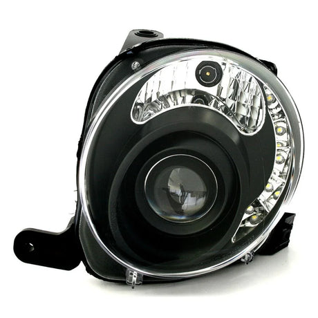 Fiat 500 2007-2016 Fari Anteriori Luci Diurne a LED Neri - autorivallo