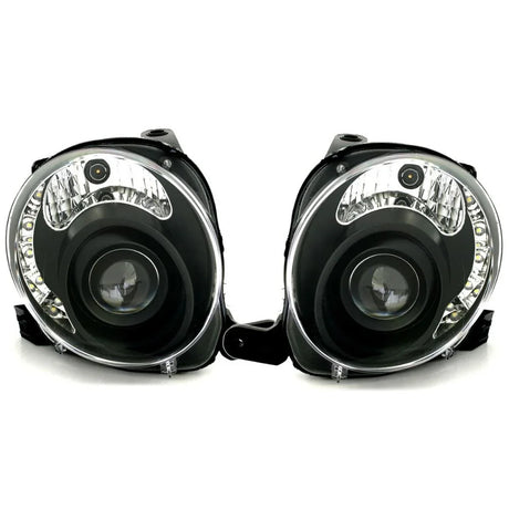 Fiat 500 2007-2016 Fari Anteriori Luci Diurne a LED Neri - autorivallo