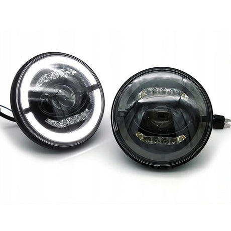 Jeep Wrangler JK 2007-2018 Fari Anteriori Full LED TFL Angel Eyes - autorivallo