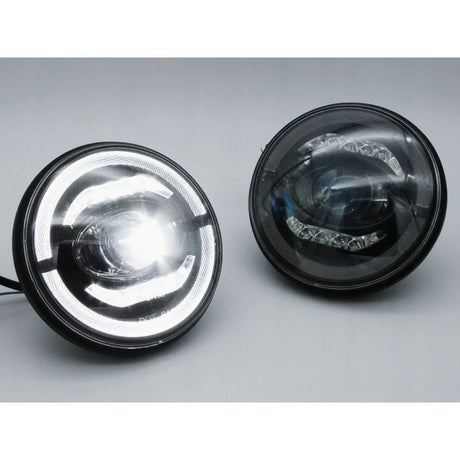 Jeep Wrangler JK 2007-2018 Fari Anteriori Full LED TFL Angel Eyes - autorivallo