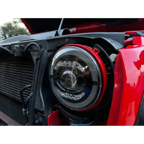 Jeep Wrangler JK 2007-2018 Fari Anteriori Full LED TFL Angel Eyes - autorivallo