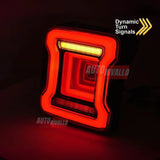 Jeep Wrangler IV JL 2017-2023 Fari Posteriori Full LED Rosso - autorivallo