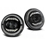 Jeep Wrangler ll 1996-2006 Fari Anteriori Full LED TFL Angel Eyes - autorivallo
